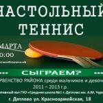 Первенство района по настольному теннису