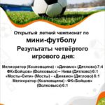 ОТКРЫТЫЙ ЛЕТНИЙ ЧЕМПИОНАТ ПО МИНИ-ФУТБОЛУ